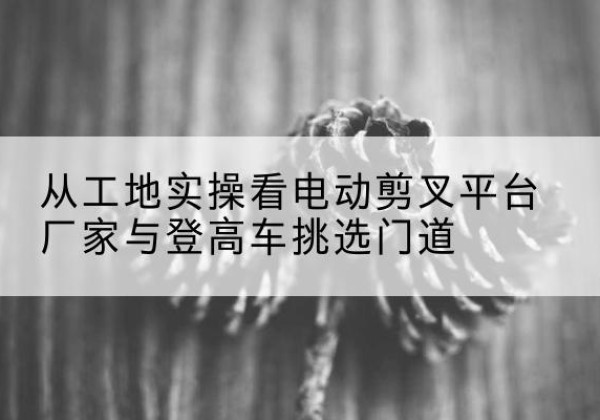 城固电动剪叉升降平台厂家-从工地实操看电动剪叉平台厂家与登高车挑选门道